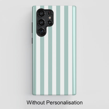 Personalisable Striped Design (Blue) Phone Case for Galaxy S series Phones