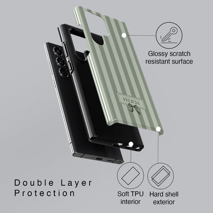 Personalisable Striped Design (Green) Phone Case for Galaxy S series Phones