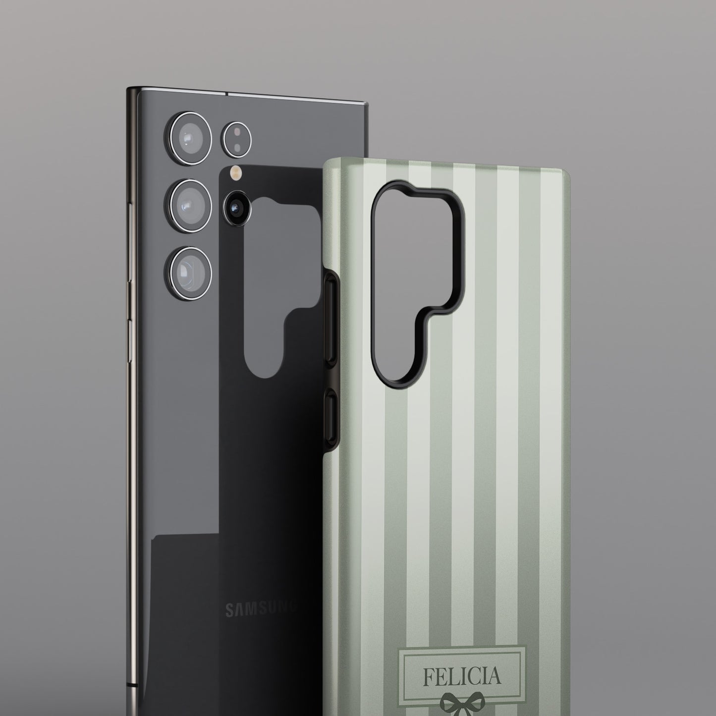 Personalisable Striped Design (Green) Phone Case for Galaxy S series Phones