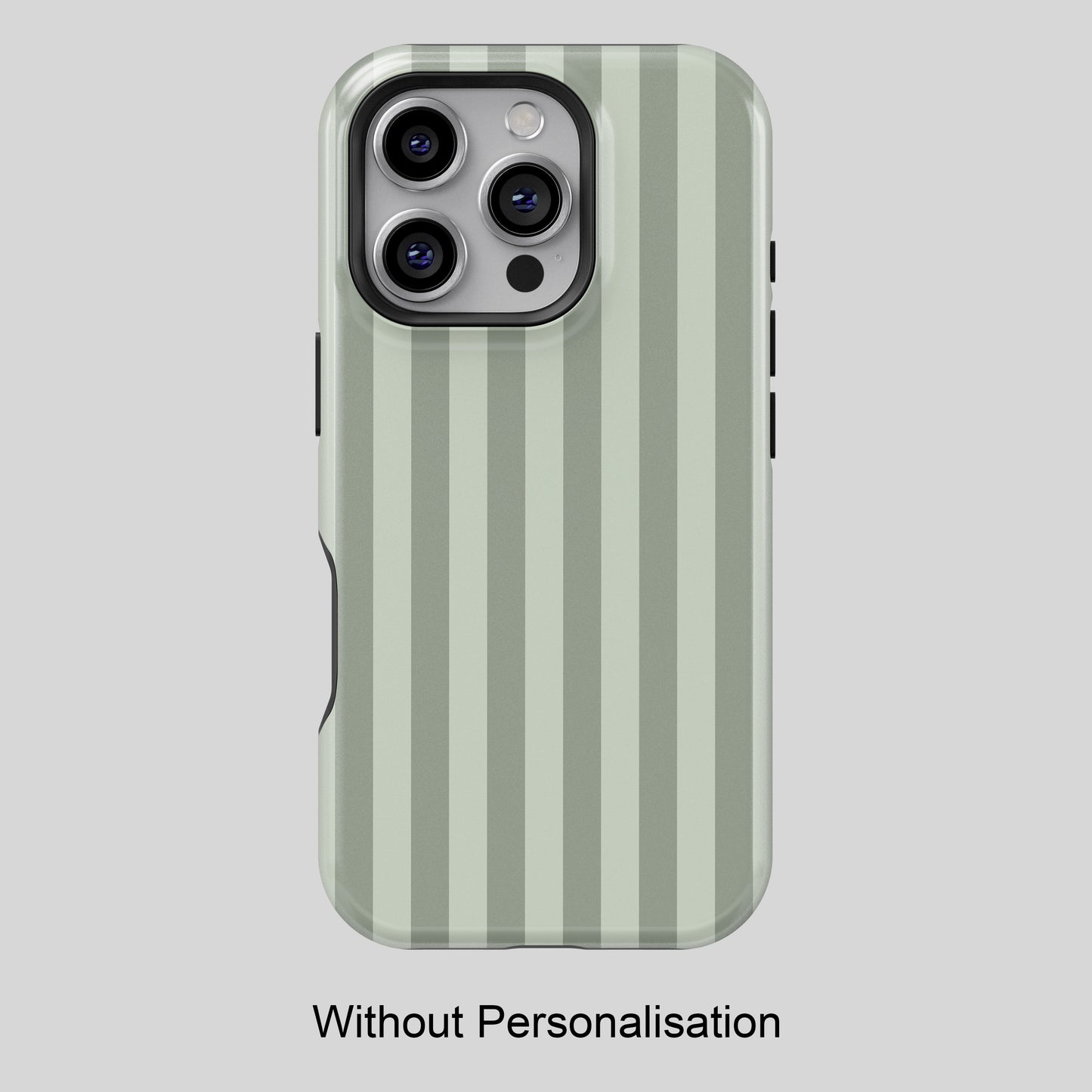 Personalisable Striped Design (Green) iPhone Case
