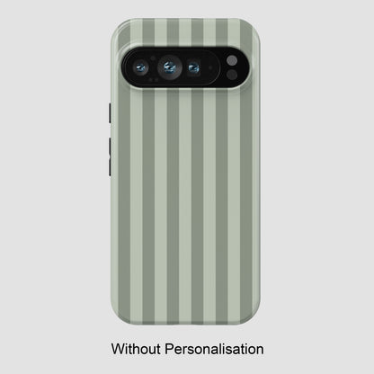Personalisable Striped Design (Green) Phone Case for Google Pixel