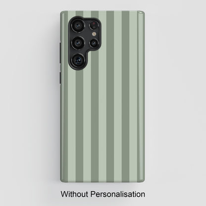 Personalisable Striped Design (Green) Phone Case for Galaxy S series Phones