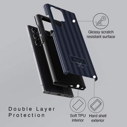 Personalisable Striped Design (Navy) Phone Case for Galaxy S series Phones