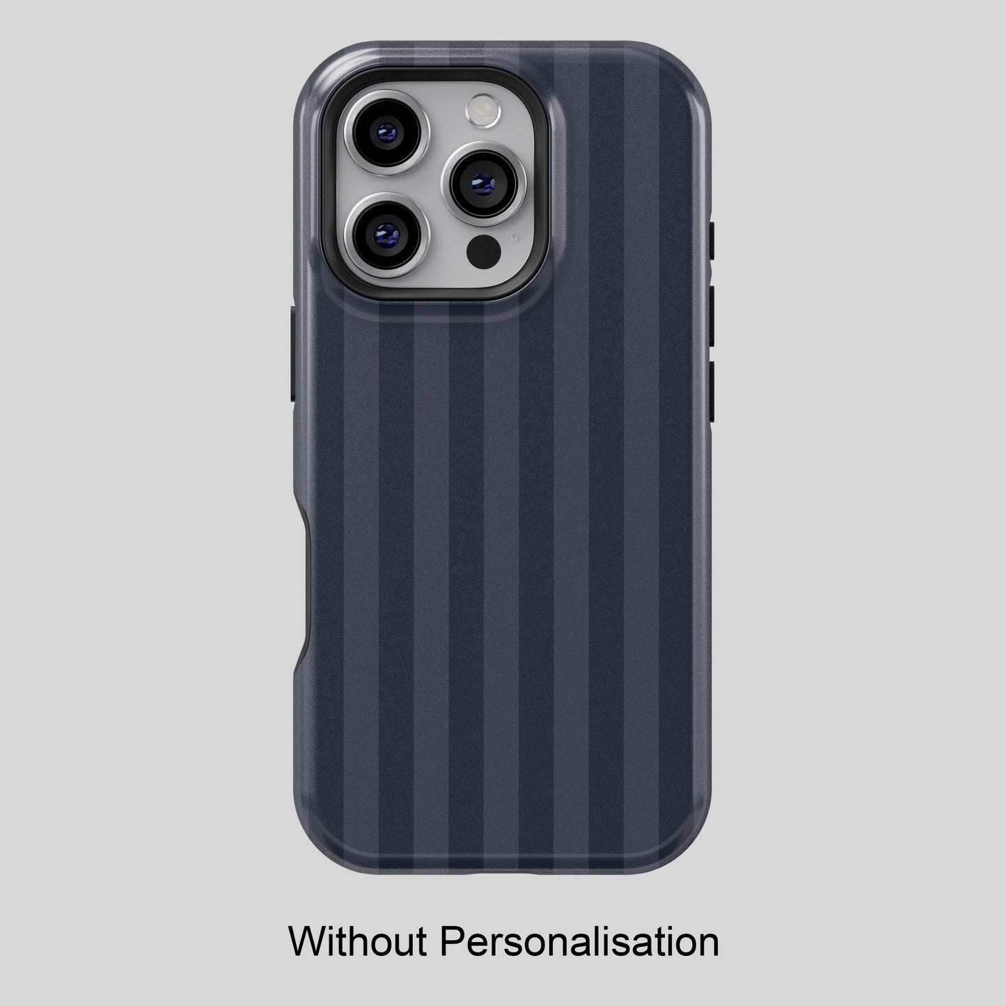 Personalisable Striped Design (Navy) iPhone Case
