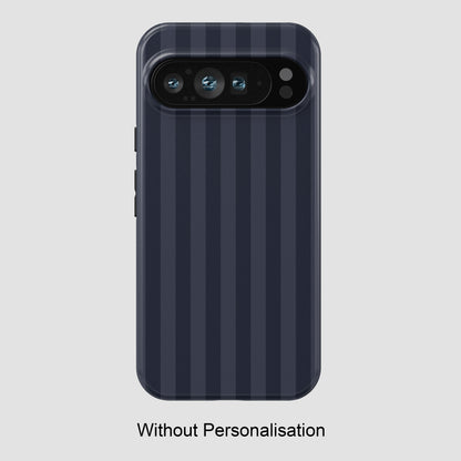 Personalisable Striped Design (Navy) Phone Case for Google Pixel