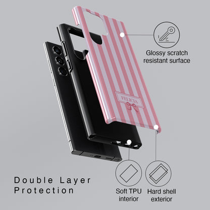Personalisable Striped Design (Pink) Phone Case for Galaxy S series Phones