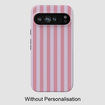 Personalisable Striped Design (Pink) Phone Case for Google Pixel