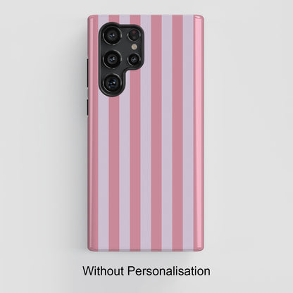 Personalisable Striped Design (Pink) Phone Case for Galaxy S series Phones