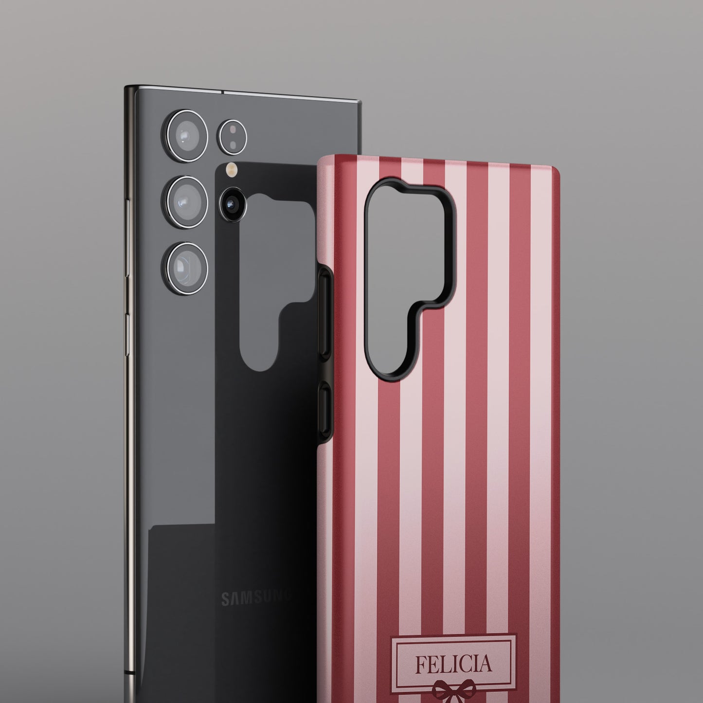Personalisable Striped Design (Red) Phone Case for Galaxy S series Phones