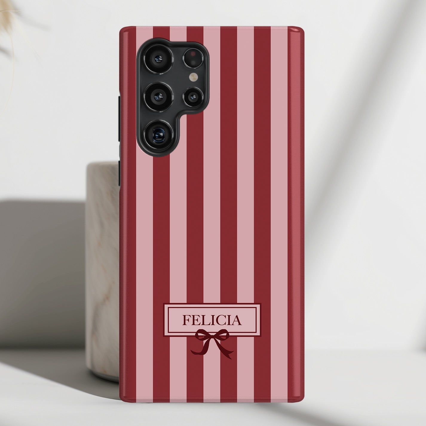 Personalisable Striped Design (Red) Phone Case for Galaxy S series Phones