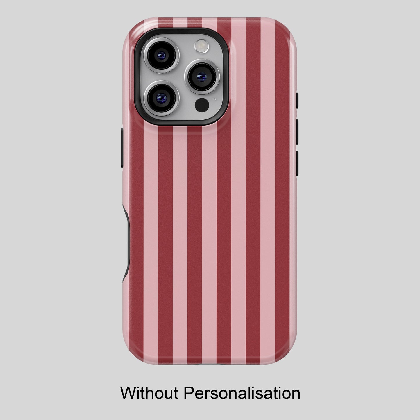 Personalisable Striped Design (Red) iPhone Case