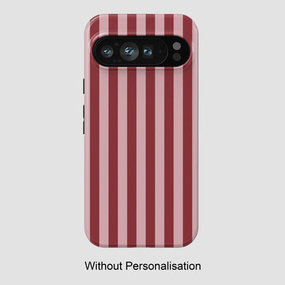 Personalisable Striped Design (Red) Phone Case for Google Pixel