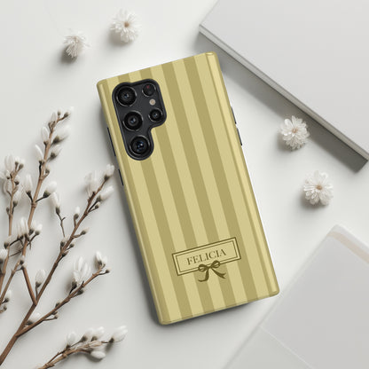 Personalisable Striped Design (Yellow) Phone Case for Galaxy S series Phones
