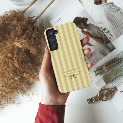 Personalisable Striped Design (Yellow) Phone Case for Galaxy S series Phones