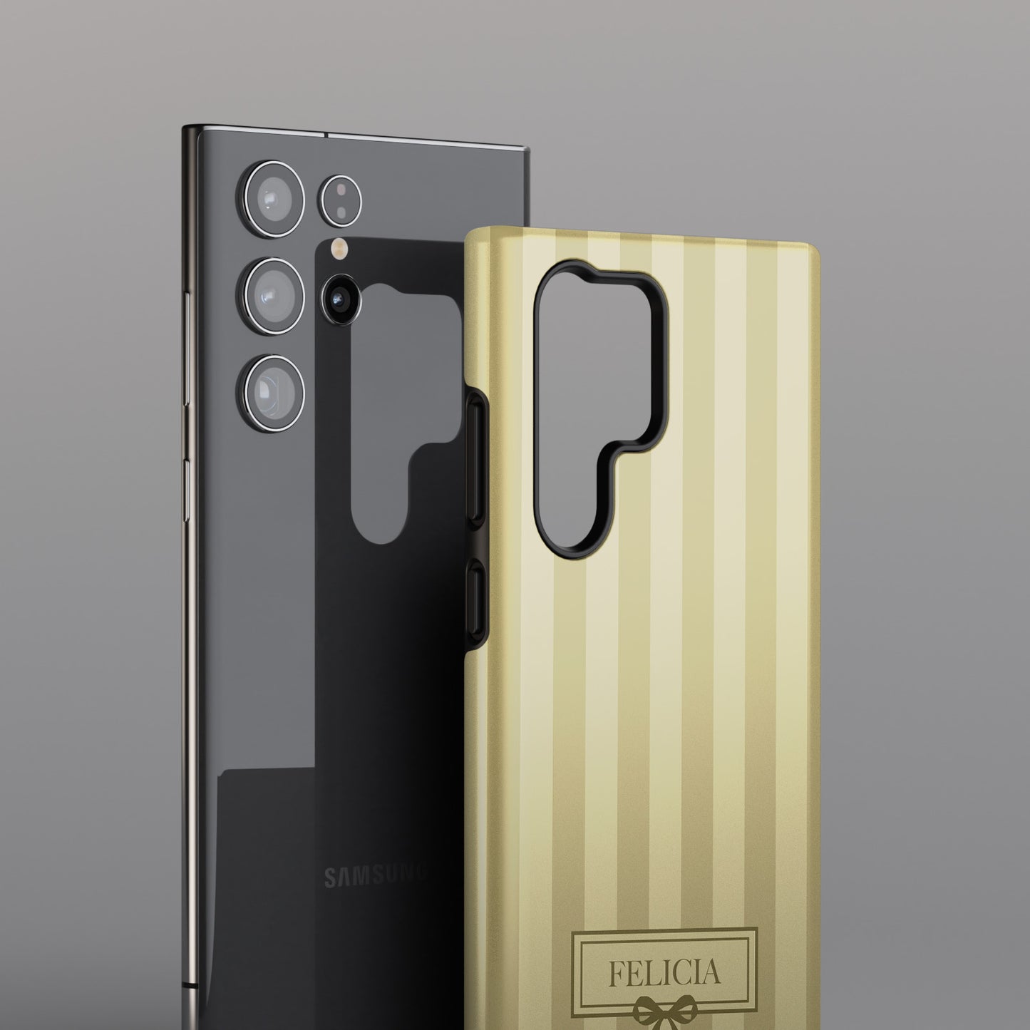 Personalisable Striped Design (Yellow) Phone Case for Galaxy S series Phones