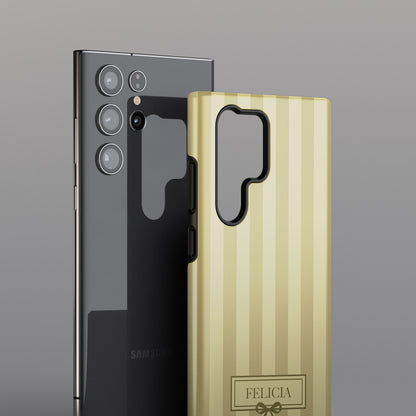 Personalisable Striped Design (Yellow) Phone Case for Galaxy S series Phones