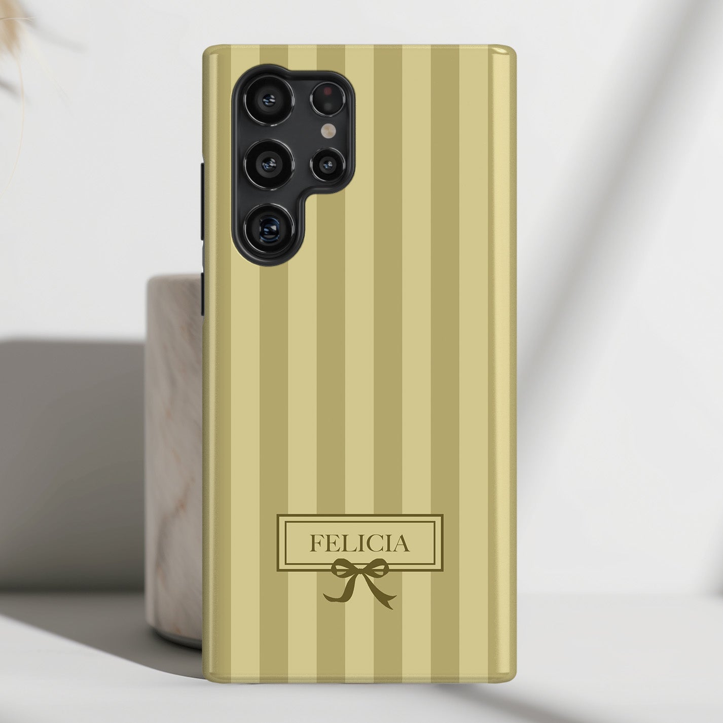 Personalisable Striped Design (Yellow) Phone Case for Galaxy S series Phones