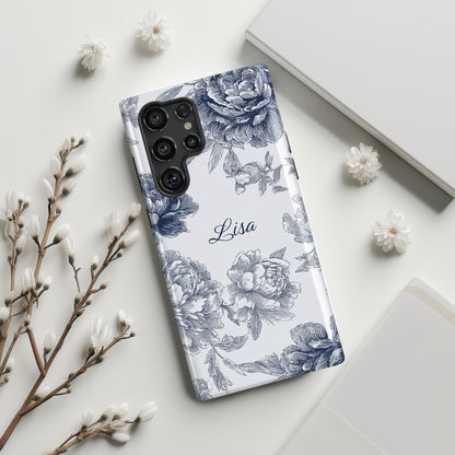 Personalisable Toile Floral Design Phone Case for Galaxy S series Phones