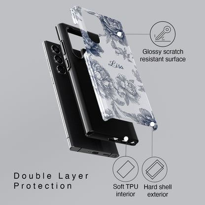 Personalisable Toile Floral Design Phone Case for Galaxy S series Phones