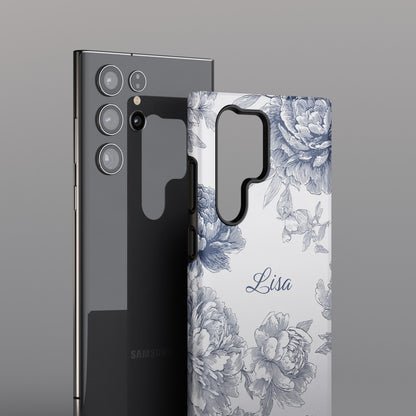 Personalisable Toile Floral Design Phone Case for Galaxy S series Phones