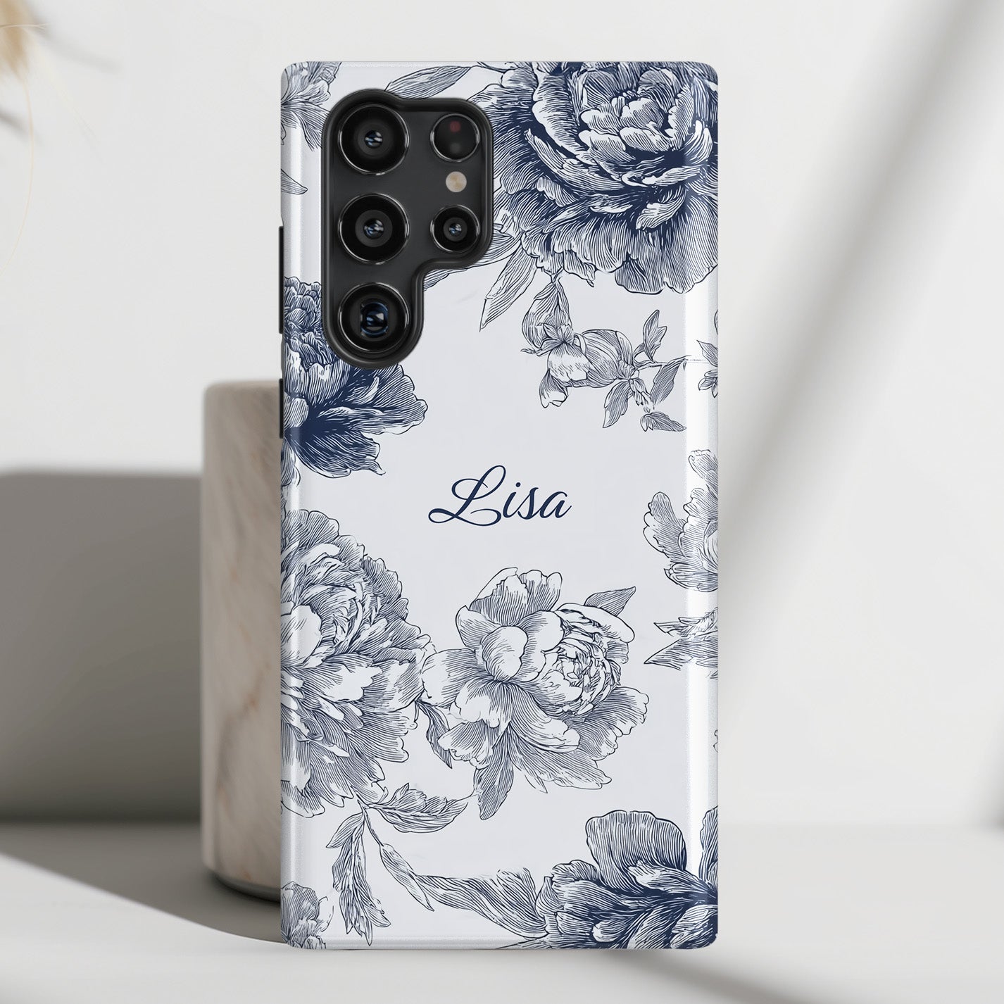 Personalisable Toile Floral Design Phone Case for Galaxy S series Phones
