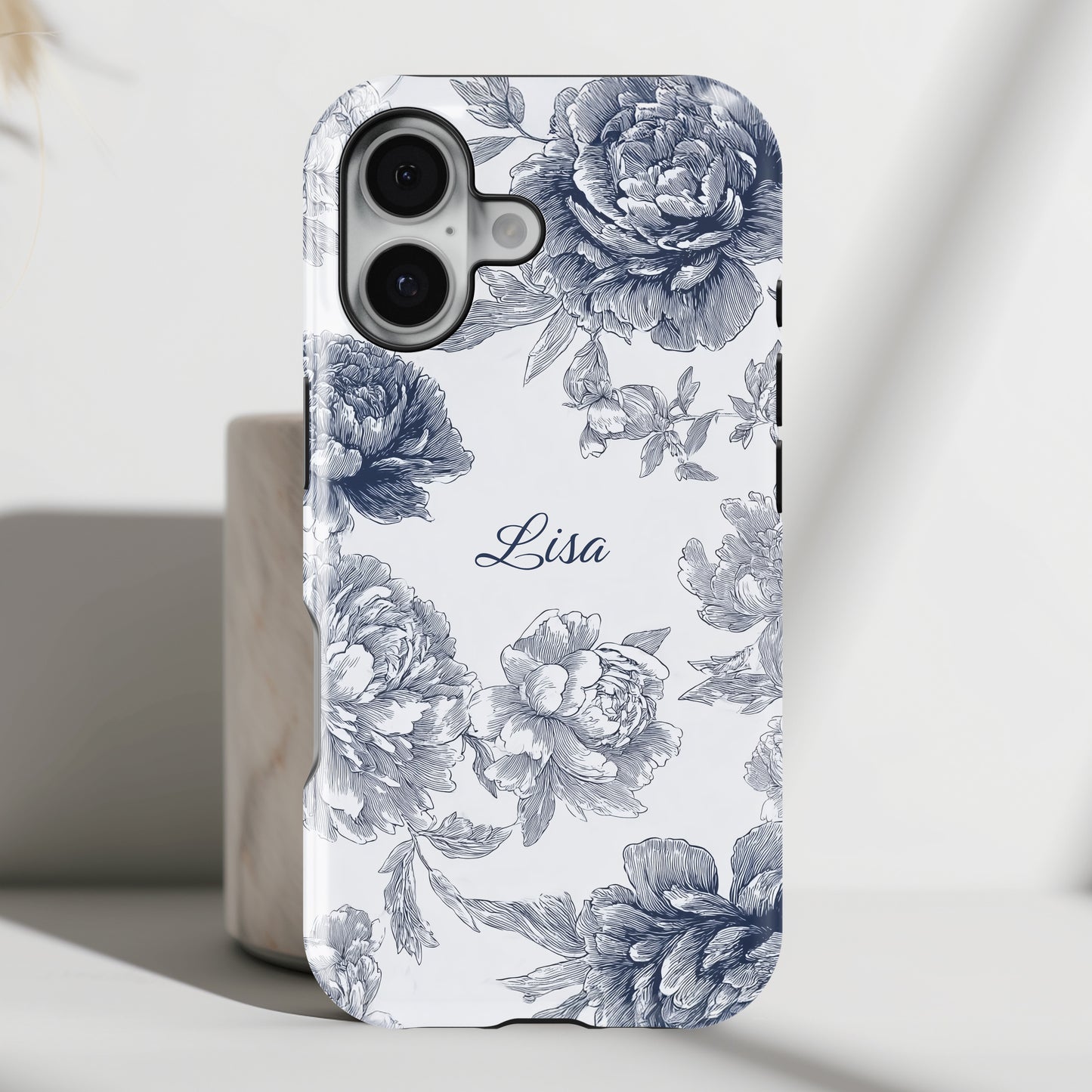 Personalisable Toile Floral Design iPhone Case