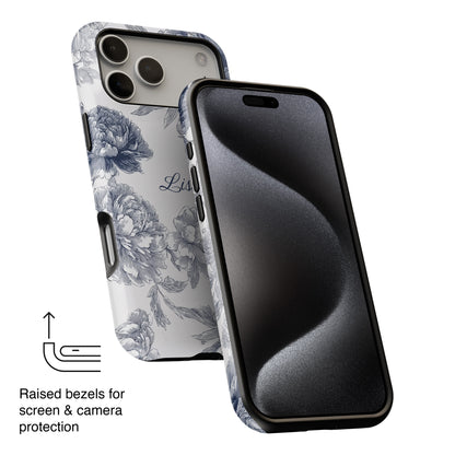 Personalisable Toile Floral Design iPhone Case