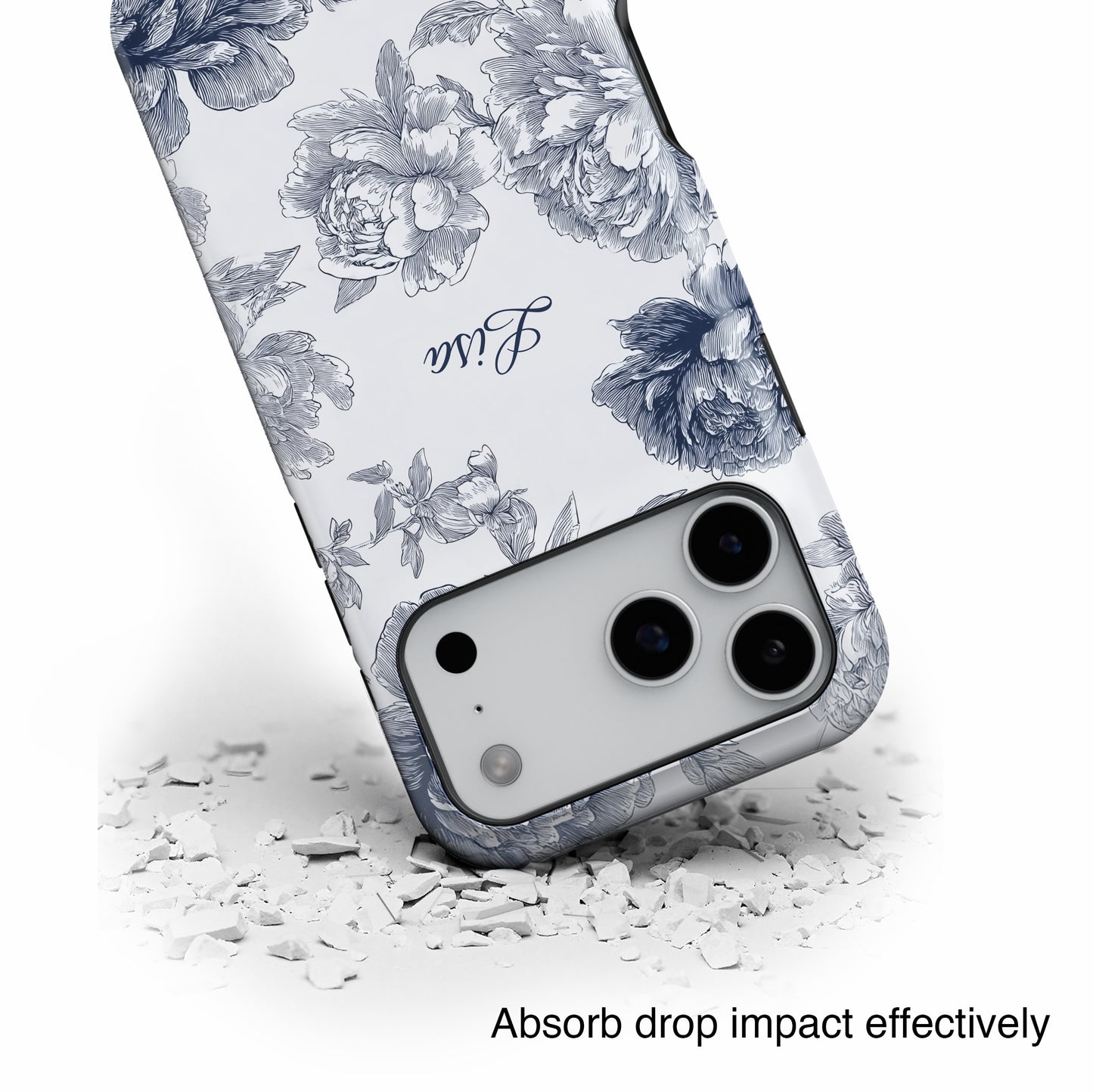 Personalisable Toile Floral Design iPhone Case