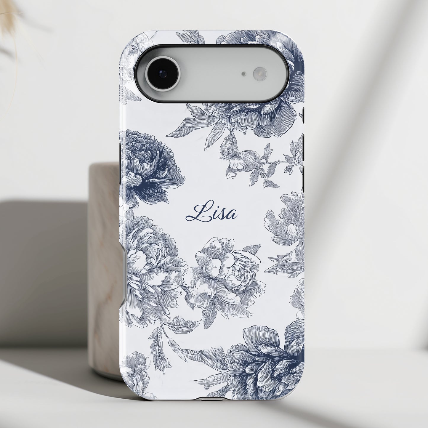 Personalisable Toile Floral Design iPhone Case