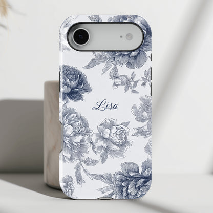 Personalisable Toile Floral Design iPhone Case
