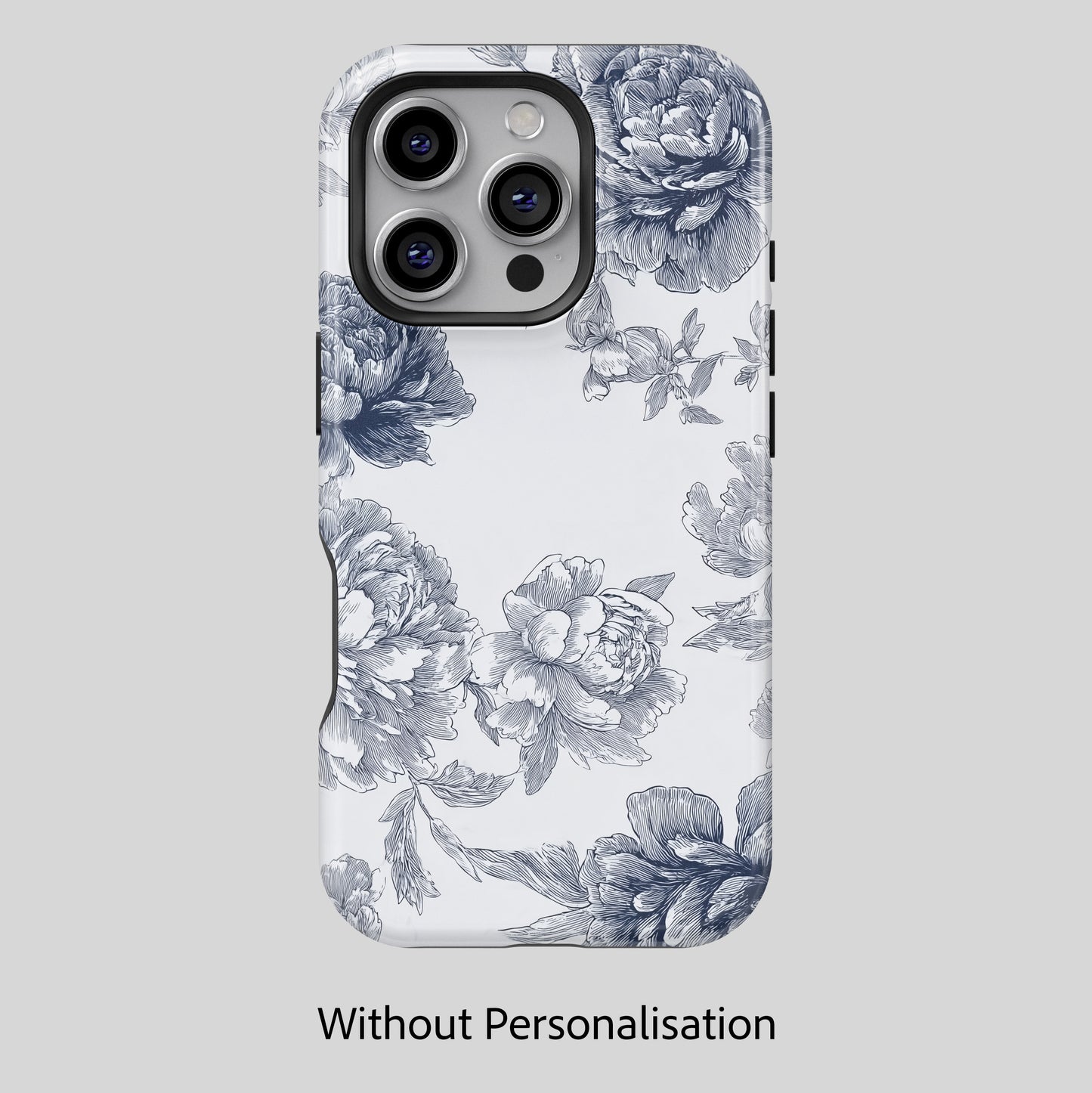 Personalisable Toile Floral Design iPhone Case