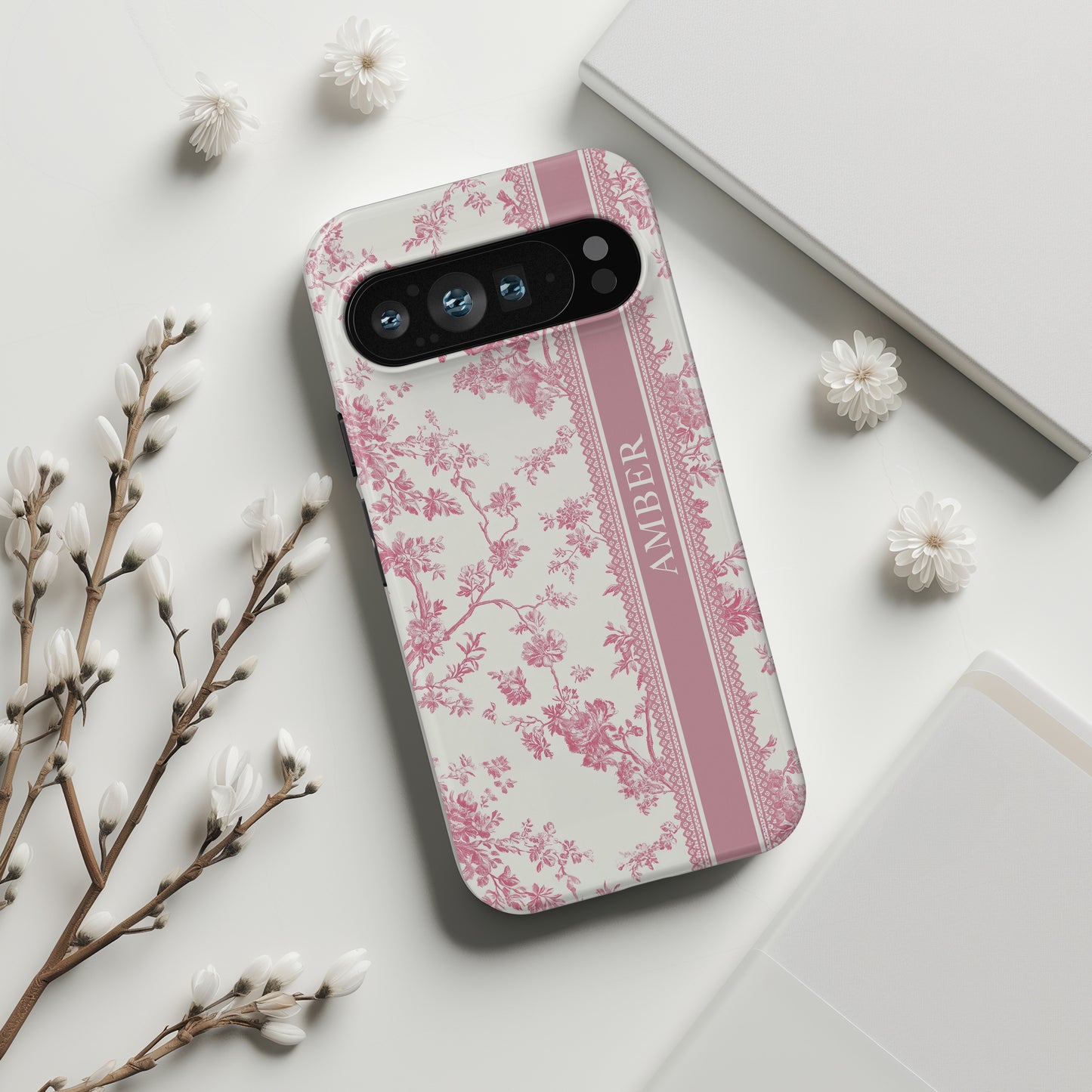 Personalisable Vintage Toile de Jouy Design Phone Case for Google Pixel
