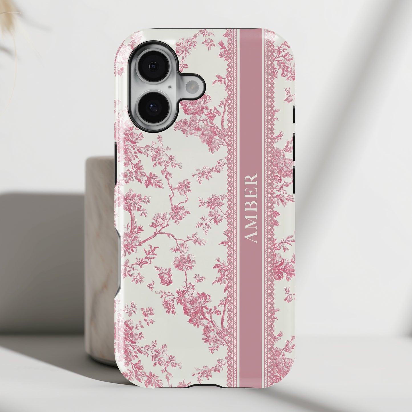 Personalisable Vintage Toile de Jouy Design iPhone Case
