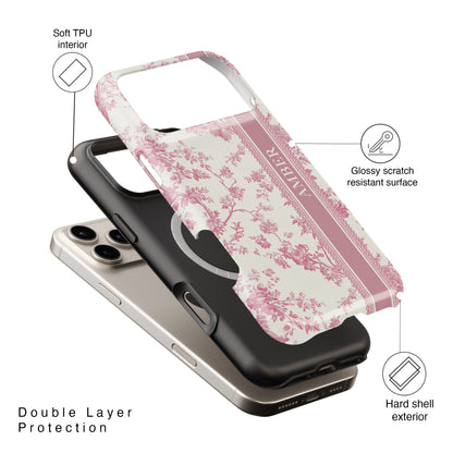 Personalisable Vintage Toile de Jouy Design iPhone Case