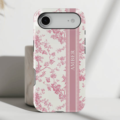 Personalisable Vintage Toile de Jouy Design iPhone Case