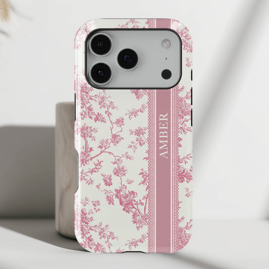 Personalisable Vintage Toile de Jouy Design iPhone Case