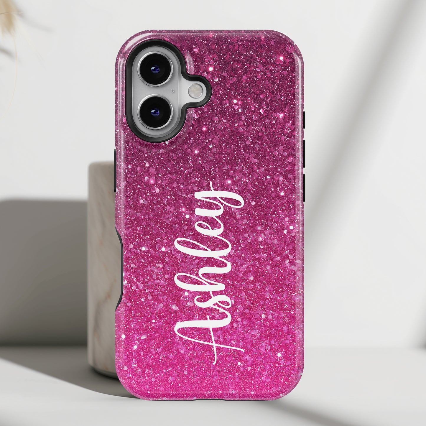 Personalisable Faux Red Glitter Design iPhone Case