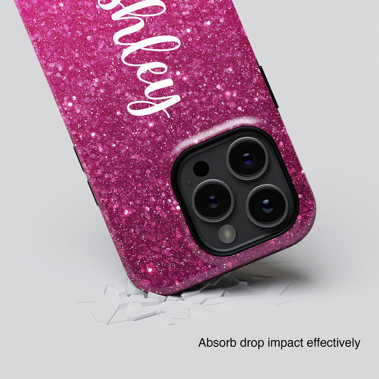 Personalisable Faux Red Glitter Design iPhone Case