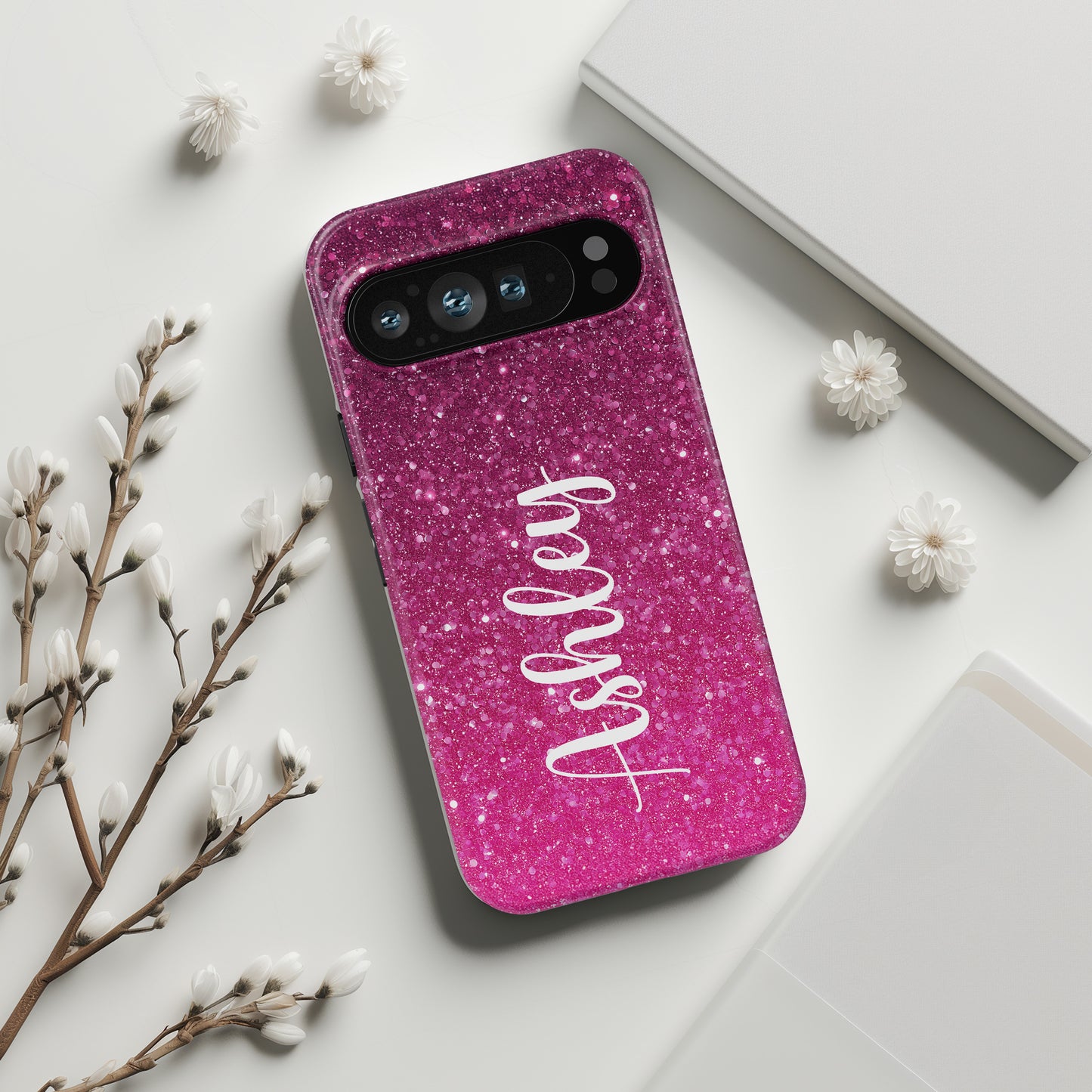Personalisable Faux Red Glitter Design Phone Case for Google Pixel