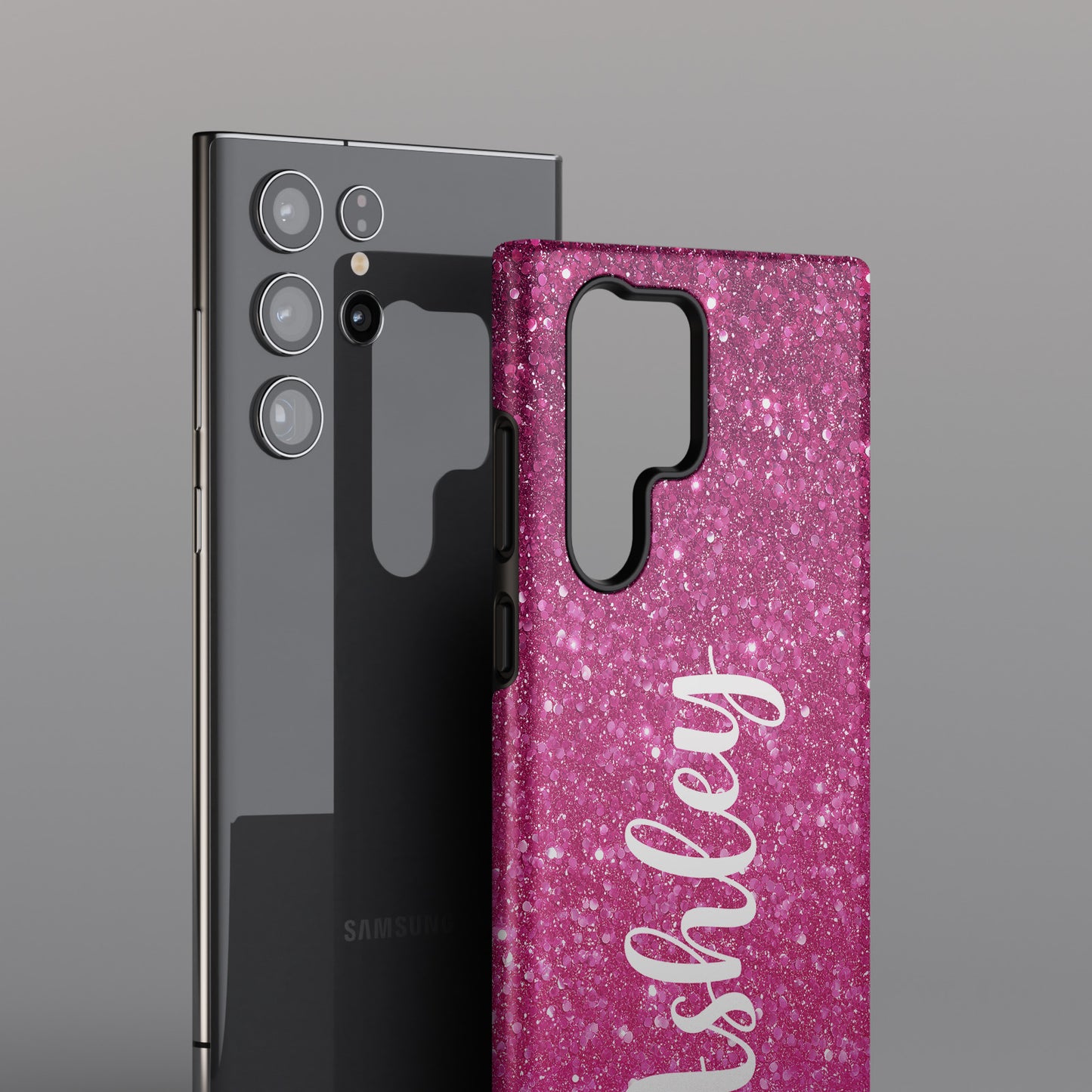 Personalisable Faux Red Glitter Design Phone Case for Galaxy S series Phones