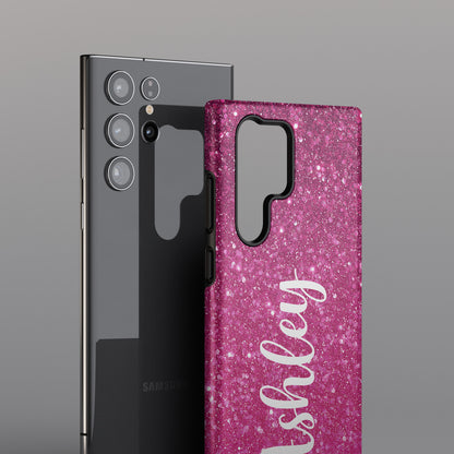 Personalisable Faux Red Glitter Design Phone Case for Galaxy S series Phones