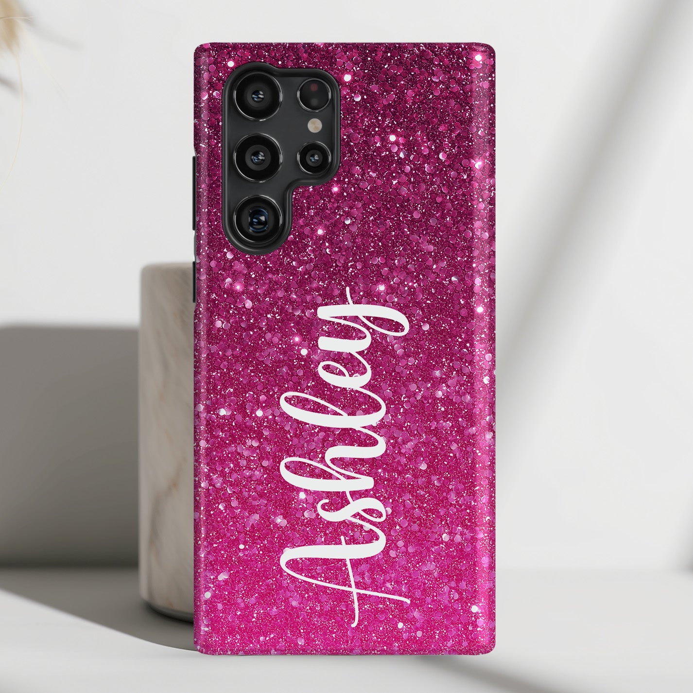 Personalisable Faux Red Glitter Design Phone Case for Galaxy S series Phones