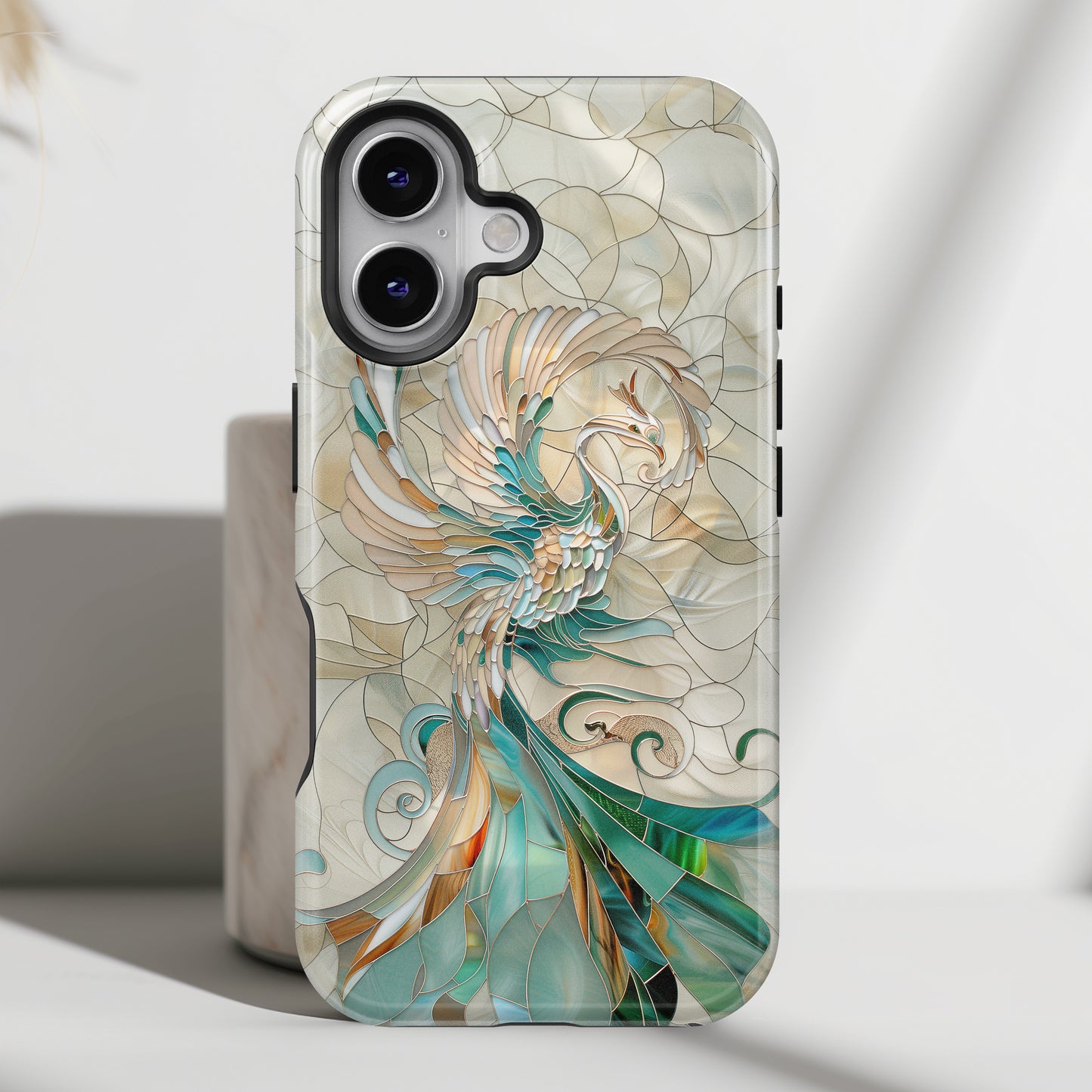 Phoenix Stained Glass Design iPhone Case