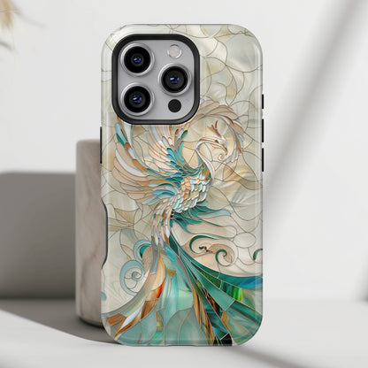 Phoenix Stained Glass Design iPhone Case