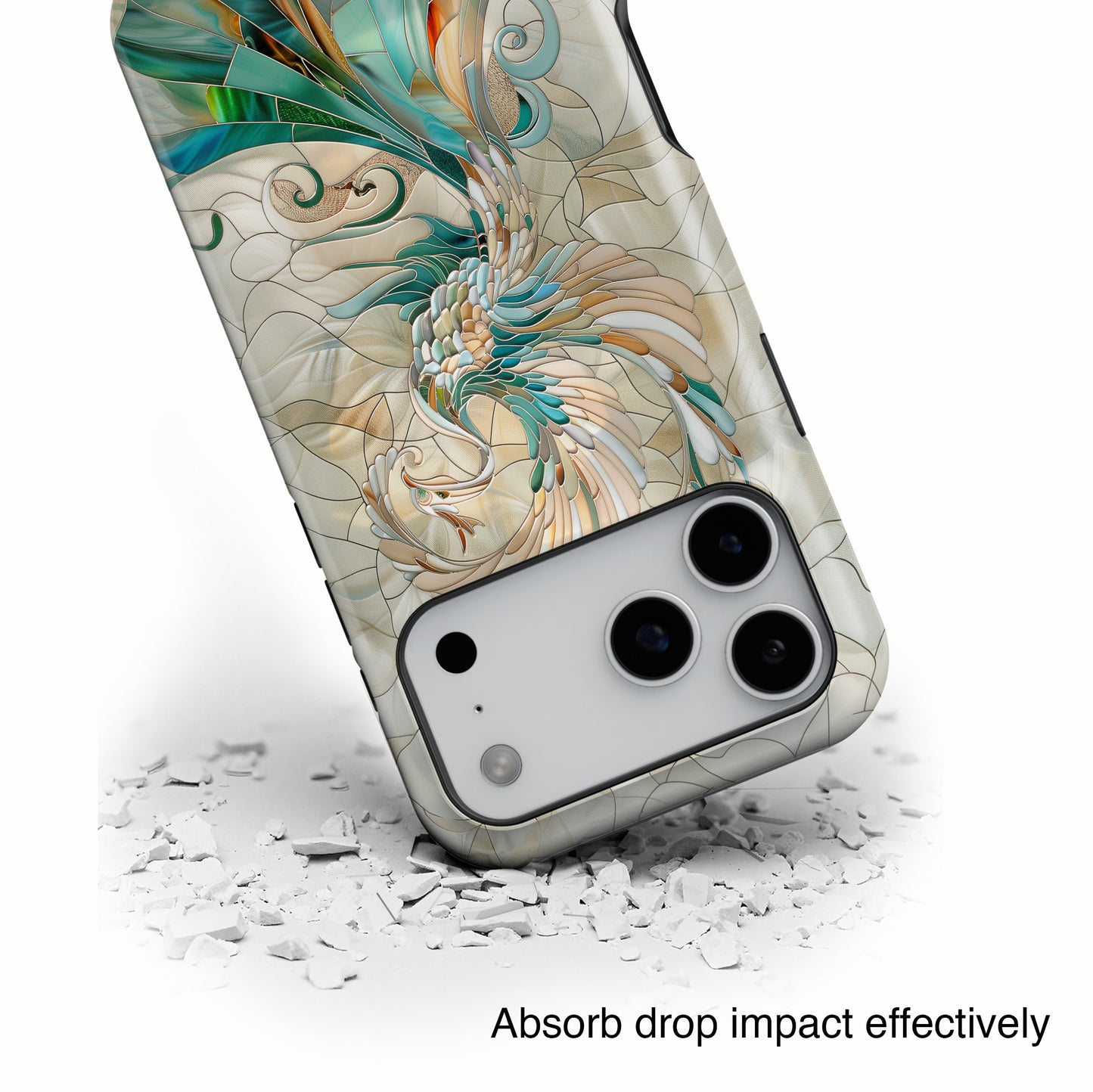 Phoenix Stained Glass Design iPhone Case