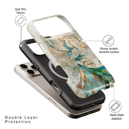 Phoenix Stained Glass Design iPhone Case