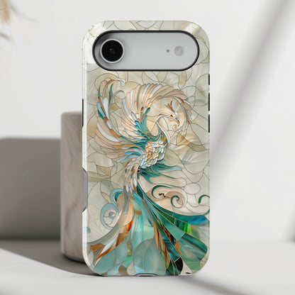 Phoenix Stained Glass Design iPhone Case