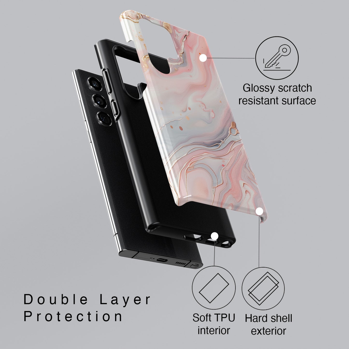 Pink Marble Design Samsung Phone Case