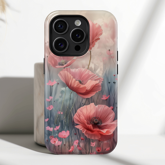 Poppy Flowers Watercolour Painting Design iPhone Case