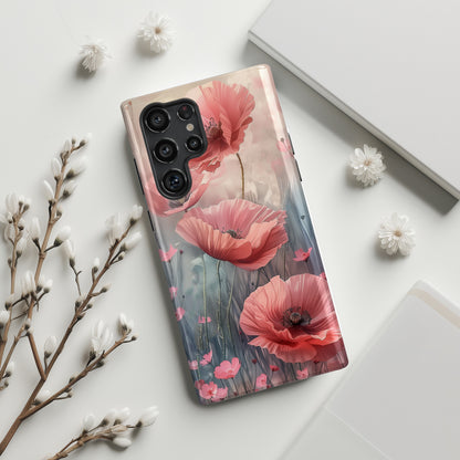 Poppy Flowers Watercolour Painting Design Samsung Phone Case